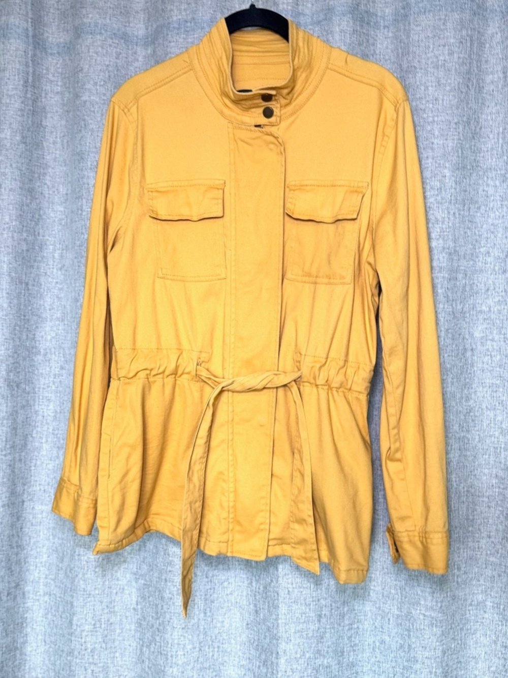 Daytrip Jacket Women's S Yellow 100% Cotton Cinch Waist Safari Military